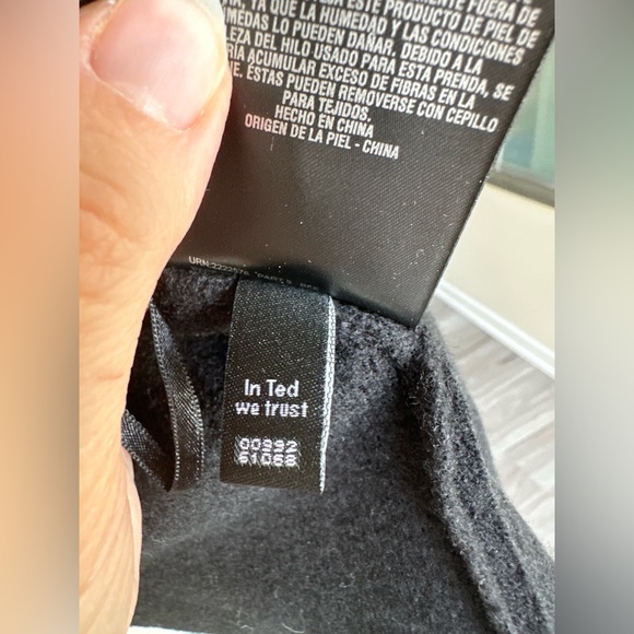 Ted Baker NWOT Black Asymmetric Zip Leather-Trim Wool Jacket - Picture 13 of 16